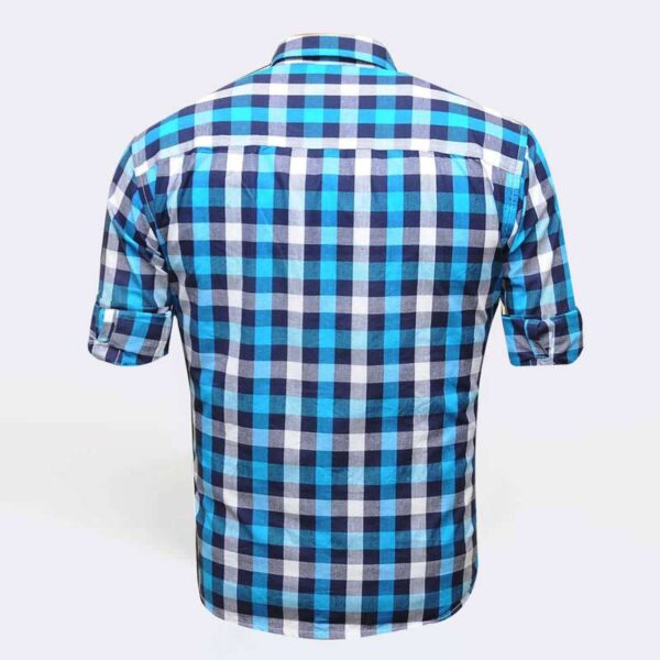 Jack Vault-Regular Fit-Full Sleeves Men's Cotton Checked Shirt- Blues - Image 2