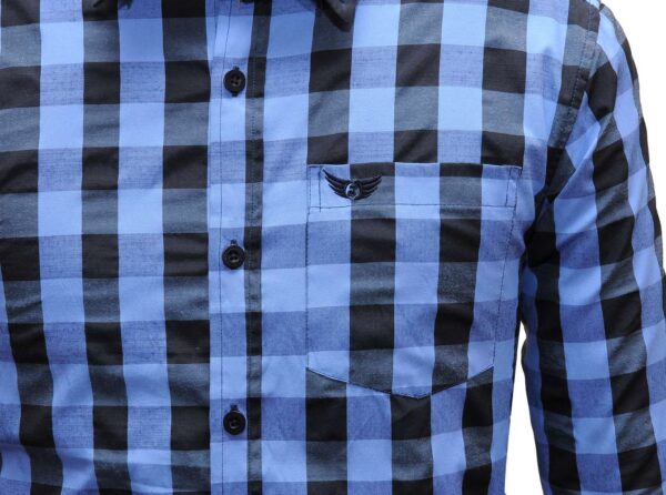 Jack Vault-Regular Fit-Full Sleeves Men's Cotton Checked Shirt- Black & Blue - Image 3