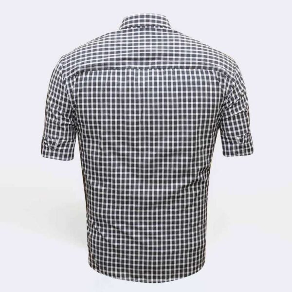 Jack Vault-Regular Fit-Full Sleeves Men's Cotton Checked Shirt- Black & White - Image 2