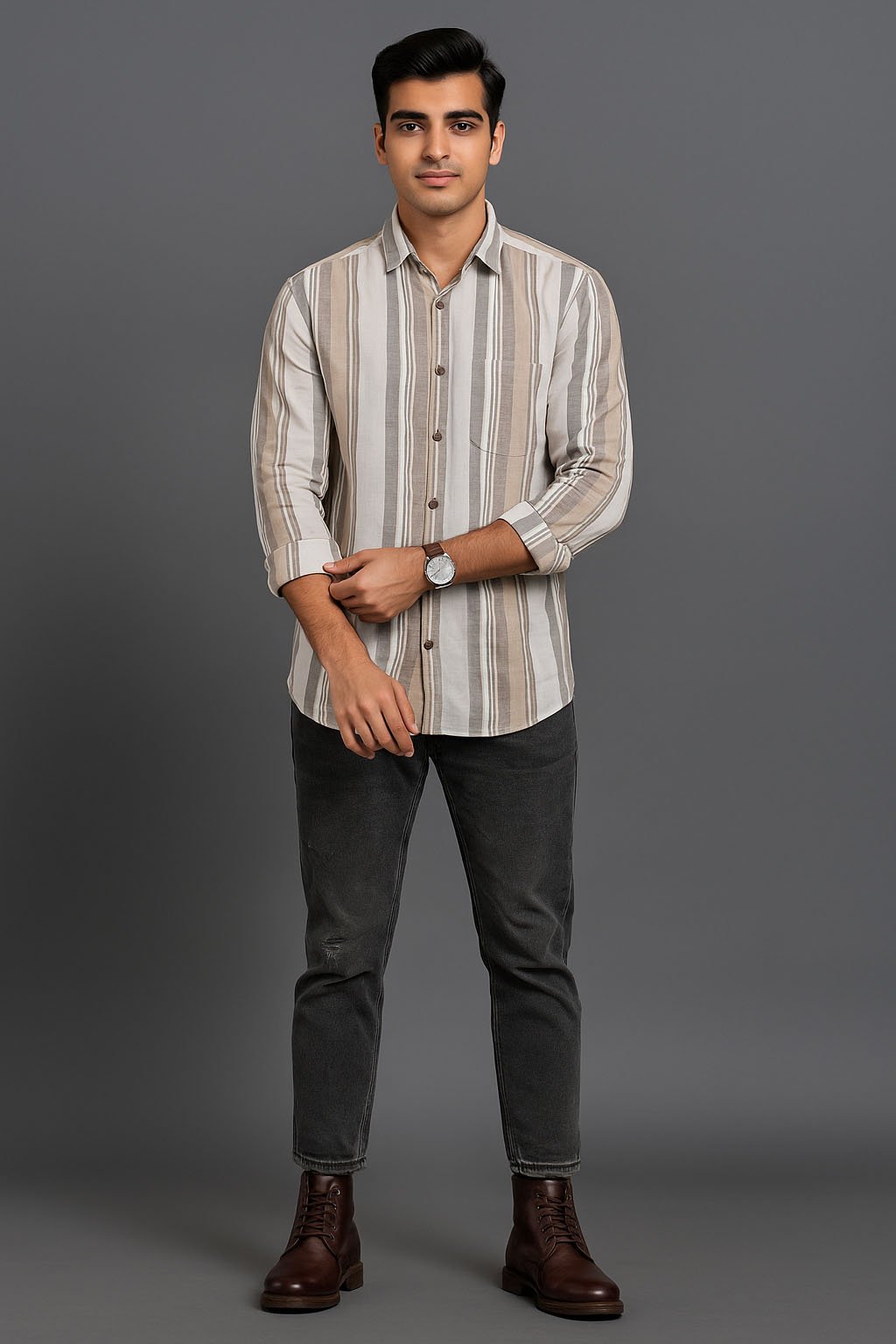 Men’s Stripes Shirt | Regular Fit – Signature – MultiColour stripes - Image 3