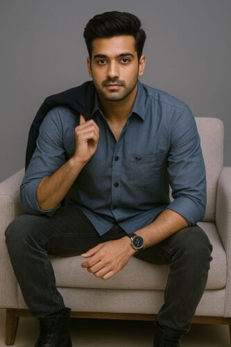 Men’s Solid Shirt | Regular Fit – Signature – Metallic Grey