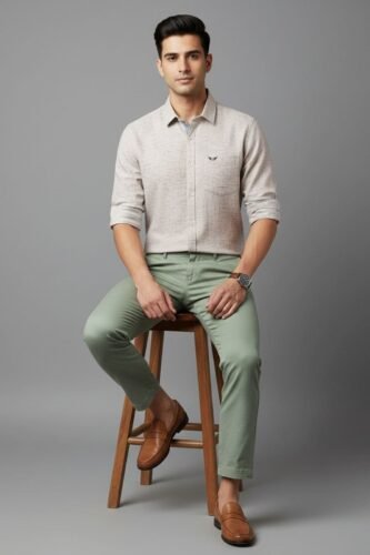 Men’s Linen Blend Shirt | Regular Fit – Daily – Peanut