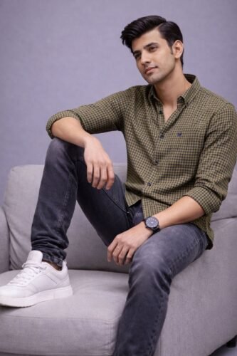 Men’s Checked Shirt | Regular Fit – Signature – Trombone Yellow