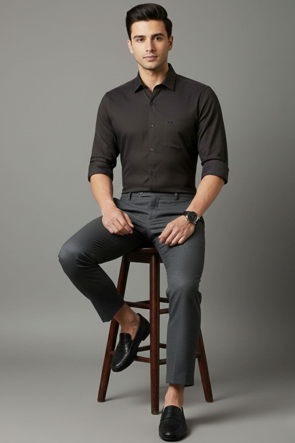 Men’s Textured Shirt | Regular Fit – Signature – Textured Black