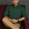 Men’s Solid Shirt | Regular Fit – Signature – Dark Green
