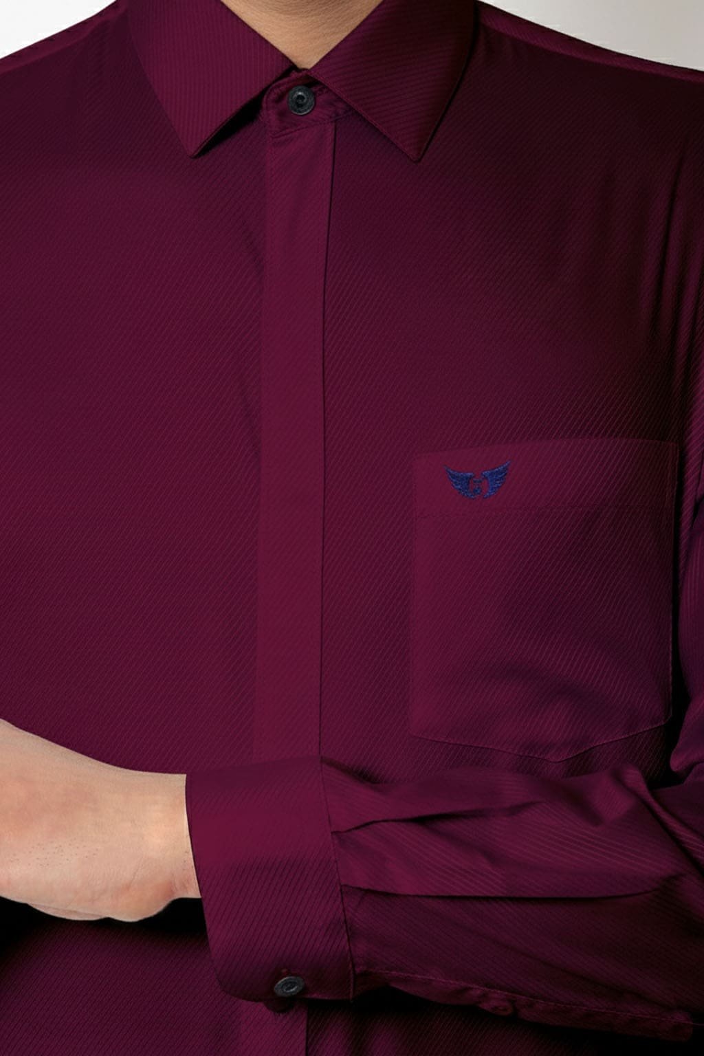 Men’s Textured Shirt | Regular Fit – Signature – Textured Maroon - Image 4