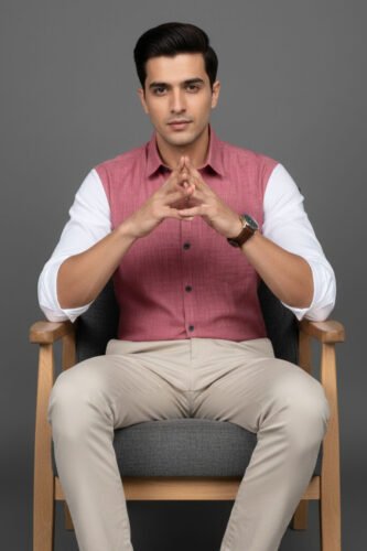 Men’s Colour Block Shirt | Regular Fit – Daily – Rouge White