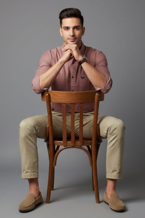 Men’s Solid Shirt | Regular Fit – Daily – Brown