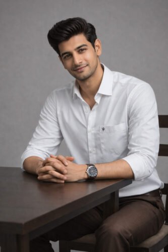 Men’s Solid Shirt | Regular Fit – Signature – White