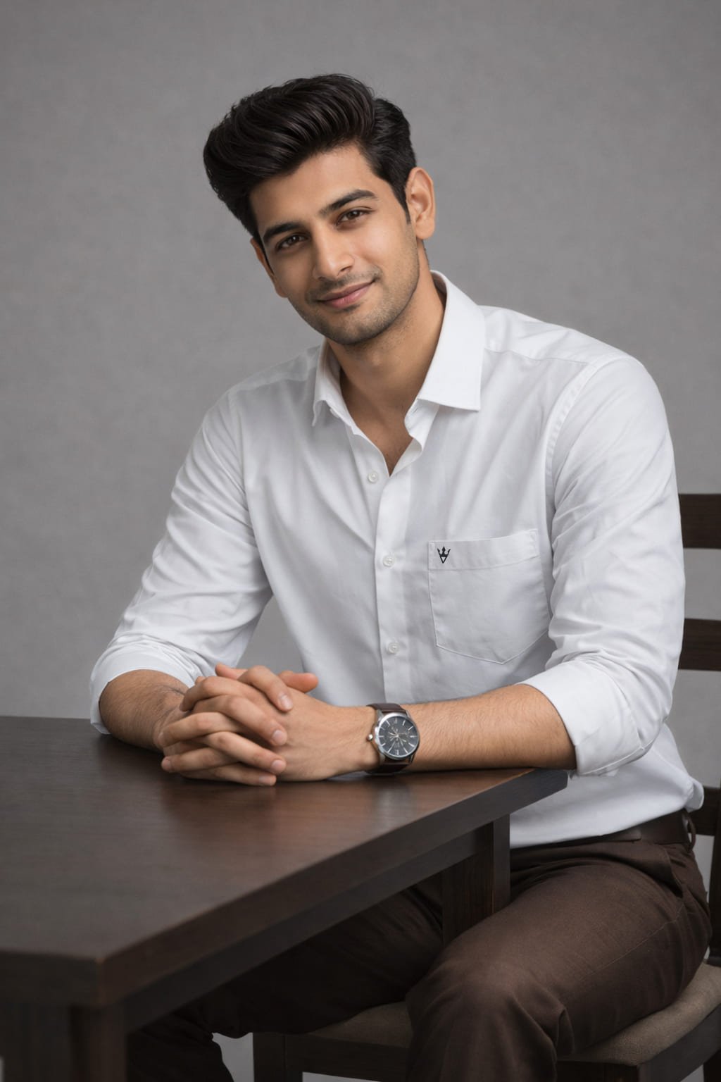 Men’s Solid Shirt | Regular Fit – Signature – White