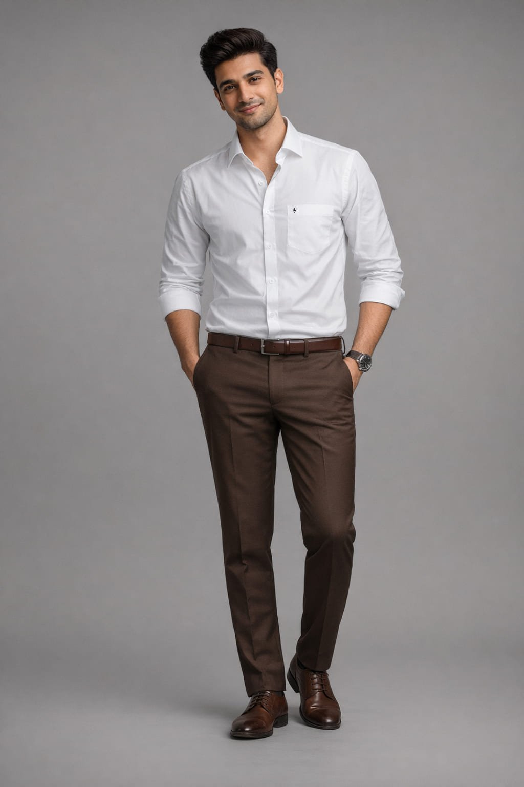 Men’s Solid Shirt | Regular Fit – Signature – White - Image 2