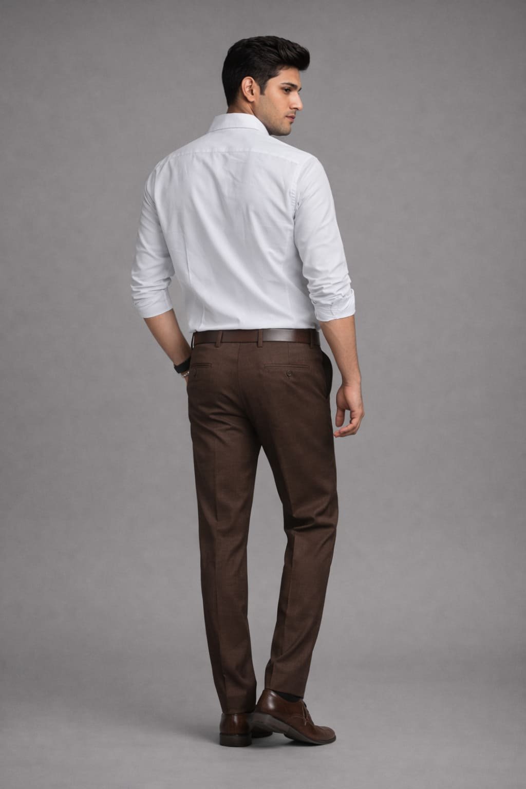 Men’s Solid Shirt | Regular Fit – Signature – White - Image 4