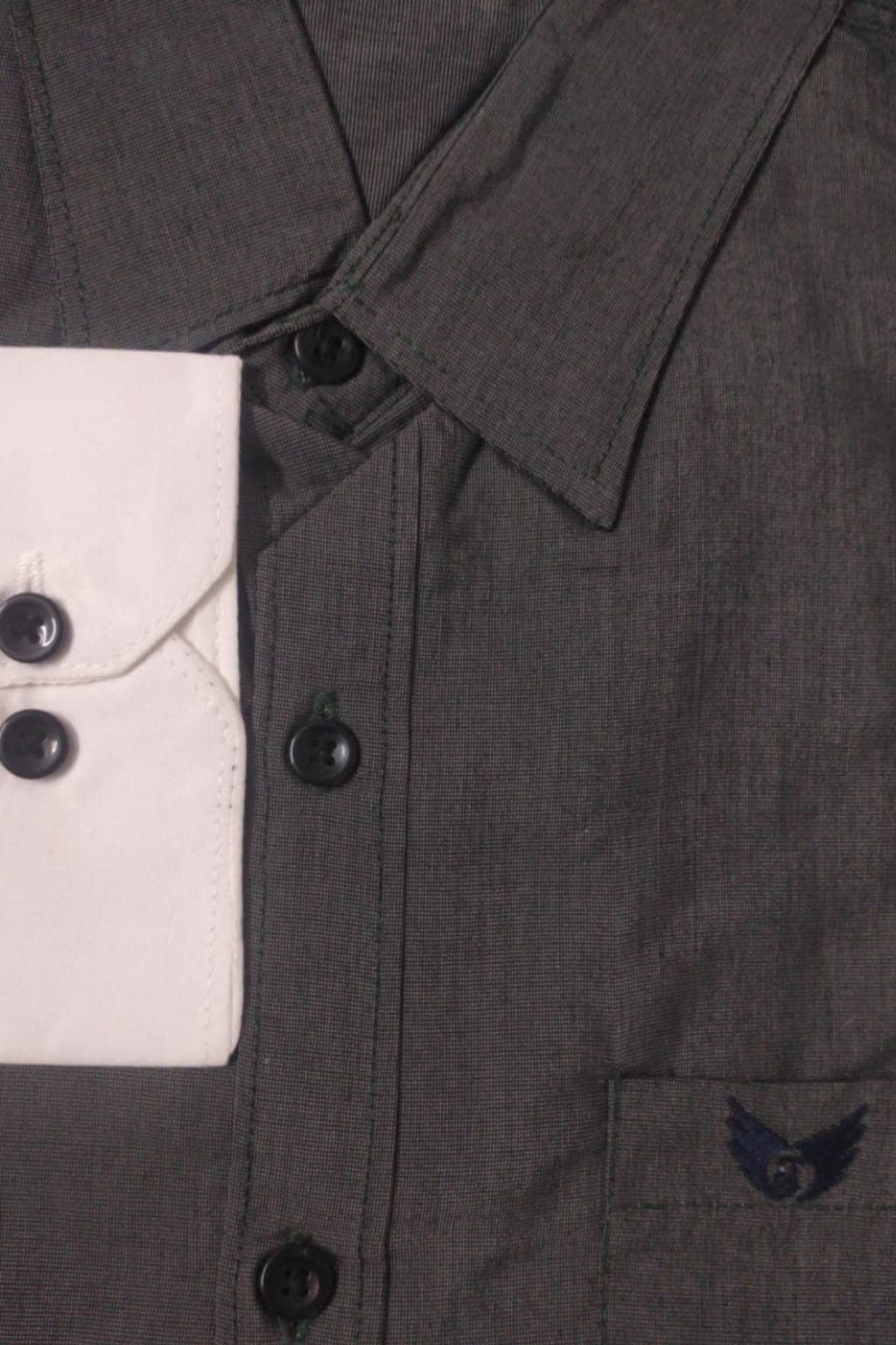 Men’s Colour Block Shirt | Regular Fit – Signature – Grey & White - Image 4