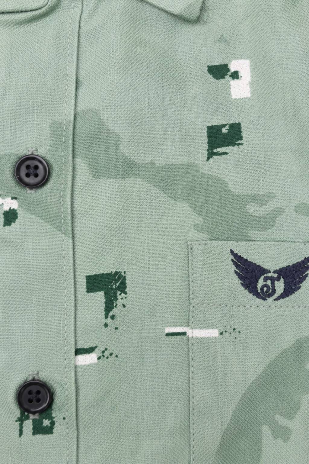 Men’s Printed Shirt | Regular Fit – Signature – Creamy Green - Image 4