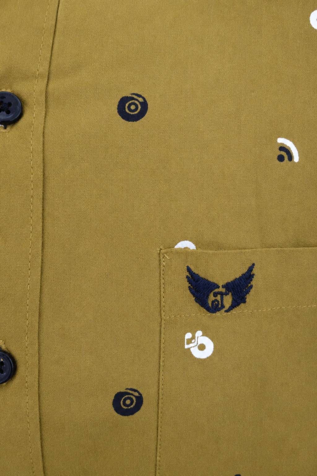Men’s Printed Shirt | Regular Fit – Signature – Mustard - Image 4