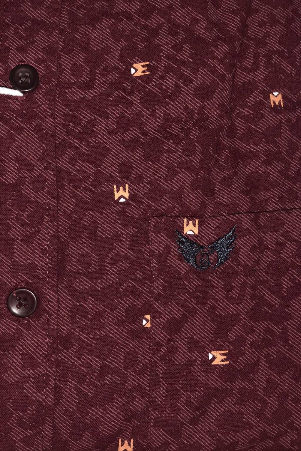 Men’s Printed Shirt | Regular Fit – Signature – Maroon - Image 4