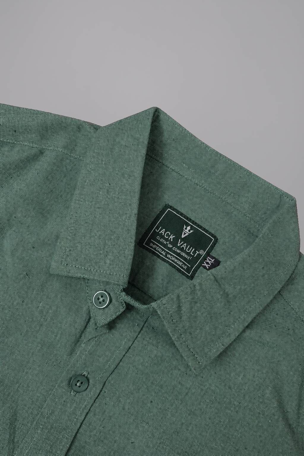 Men’s Solid Shirt | Regular Fit – Signature – Green - Image 5