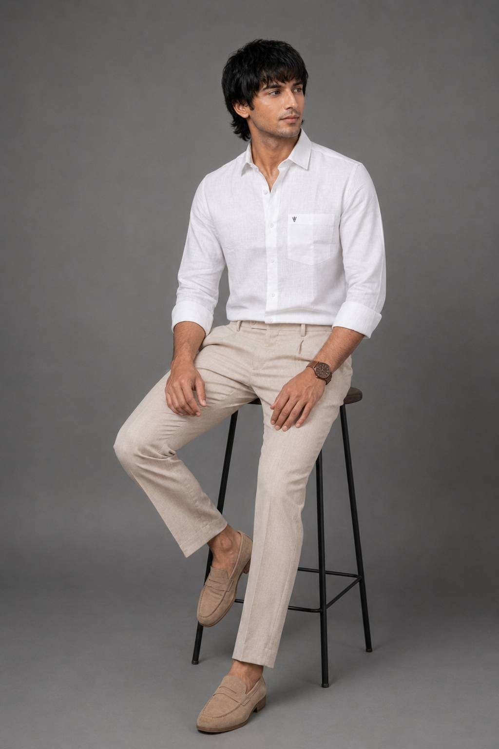 Men’s Bamboo Linen Blend Shirt | Regular Fit – Signature – White - Image 2