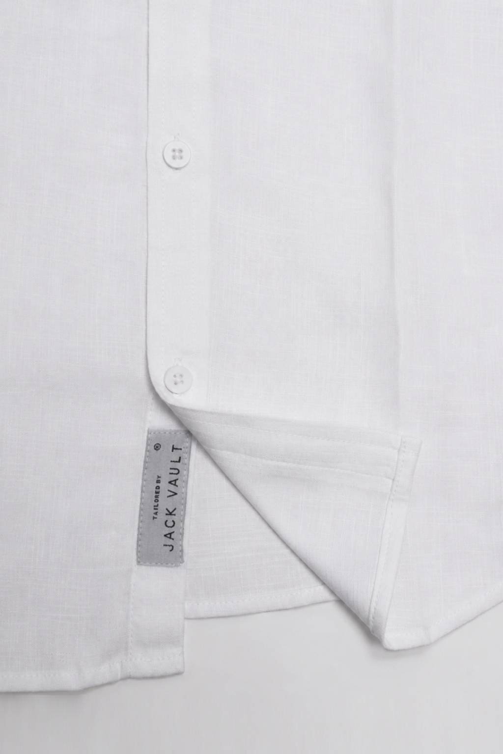 Men’s Bamboo Linen Blend Shirt | Regular Fit – Signature – White - Image 7