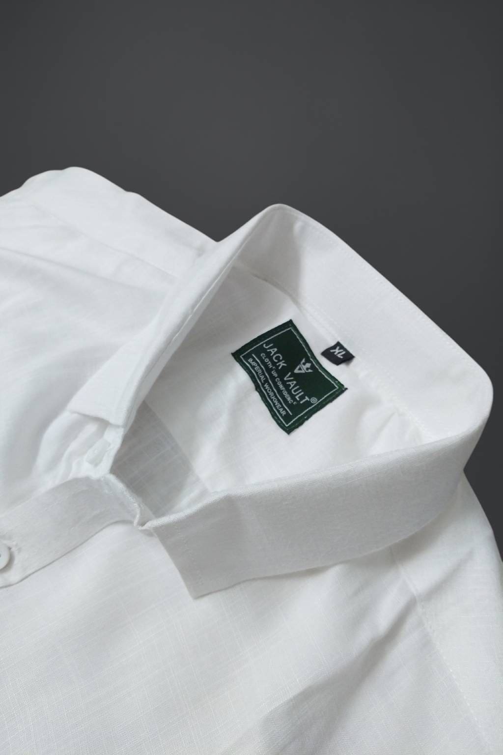 Men’s Bamboo Linen Blend Shirt | Regular Fit – Signature – White - Image 5