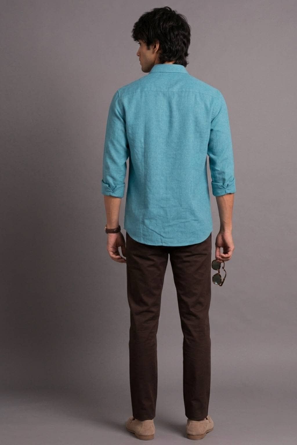 Men’s Solid Shirt | Regular Fit – Signature – Electric Blue - Image 2