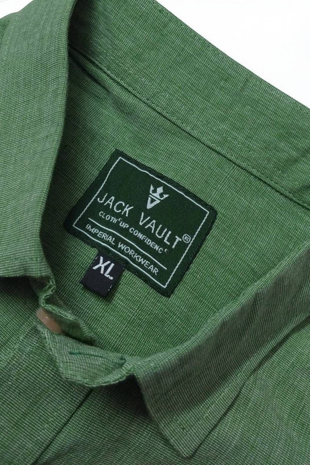 Men’s Solid Shirt | Regular Fit – Signature – Sap Green - Image 5